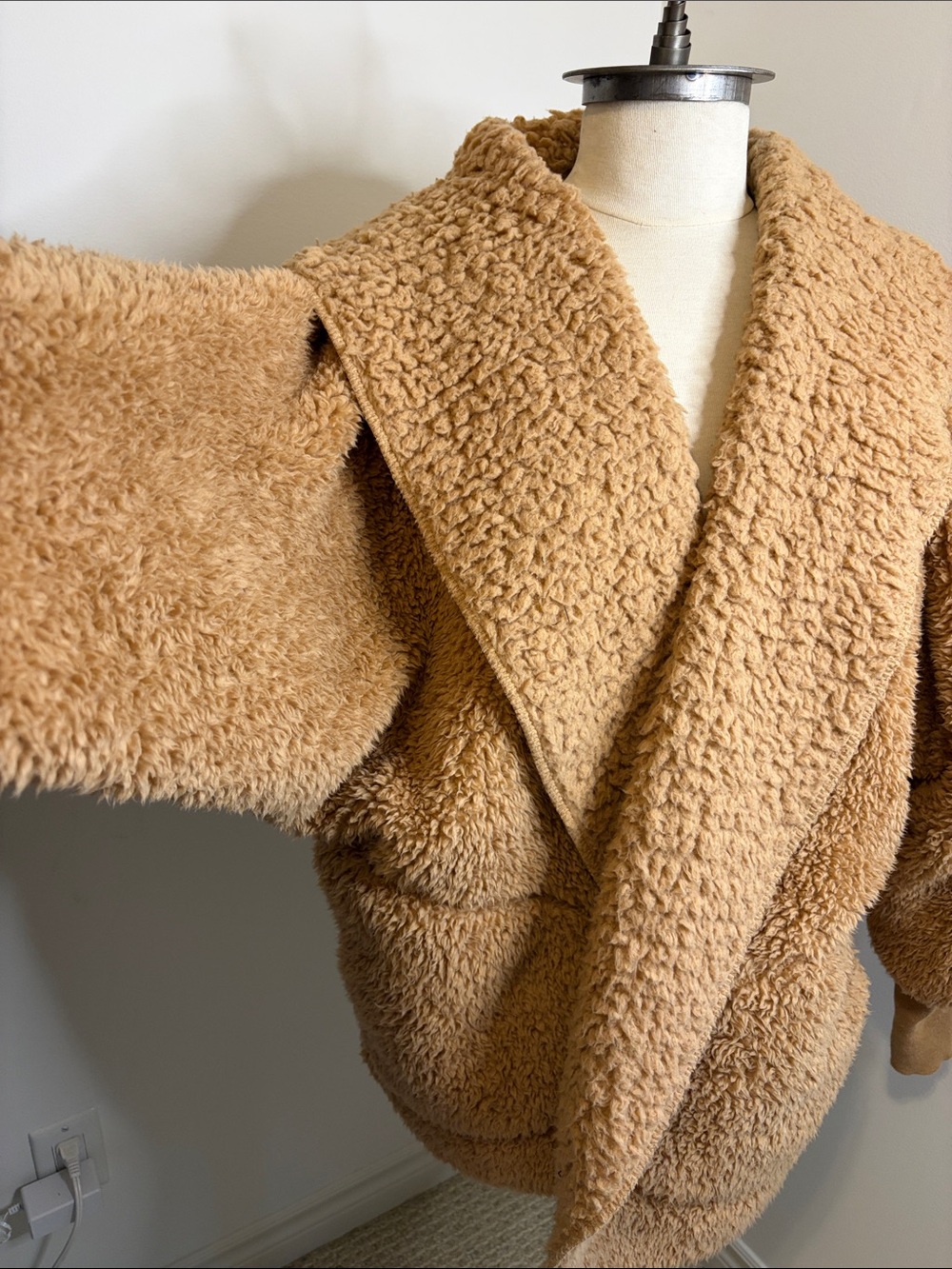 NORDIC BEACH Original Sherpa Wrap Jacket Camel ONE SIZE - Picture 5 of 15